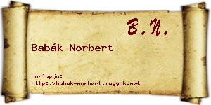 Babák Norbert névjegykártya