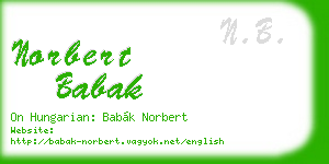 norbert babak business card