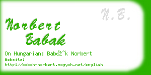 norbert babak business card